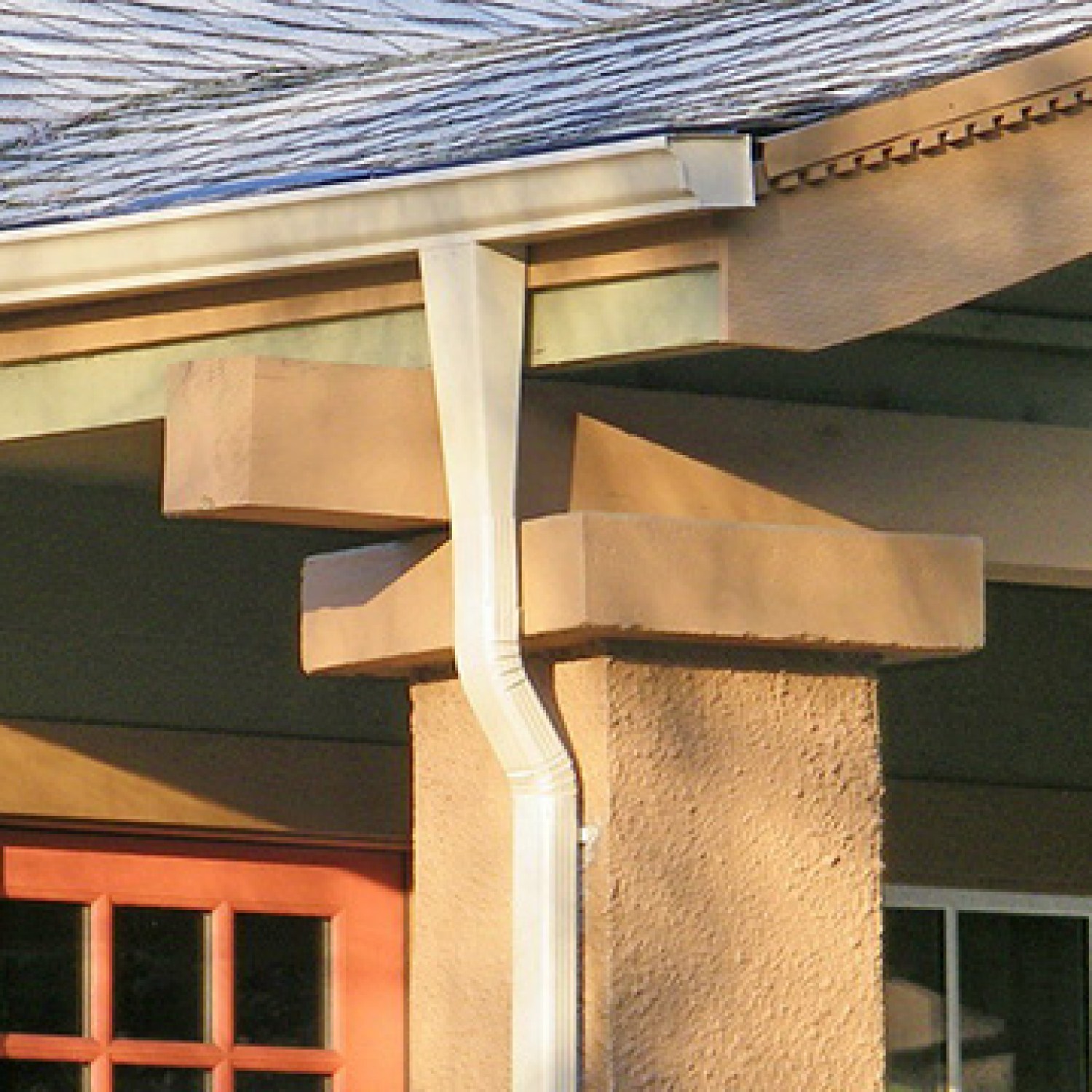 colorful gutters on house