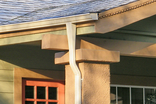 colorful gutters on house