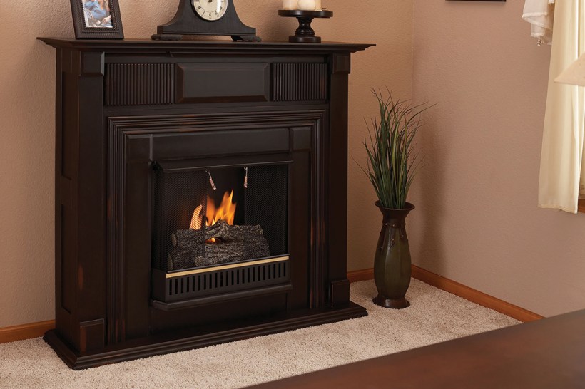 Ventless Gas Fireplace, Modern Freestanding Ventless Fireplace