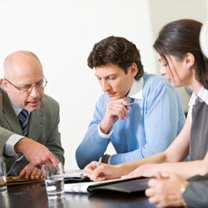 Couple negotiating house purchase