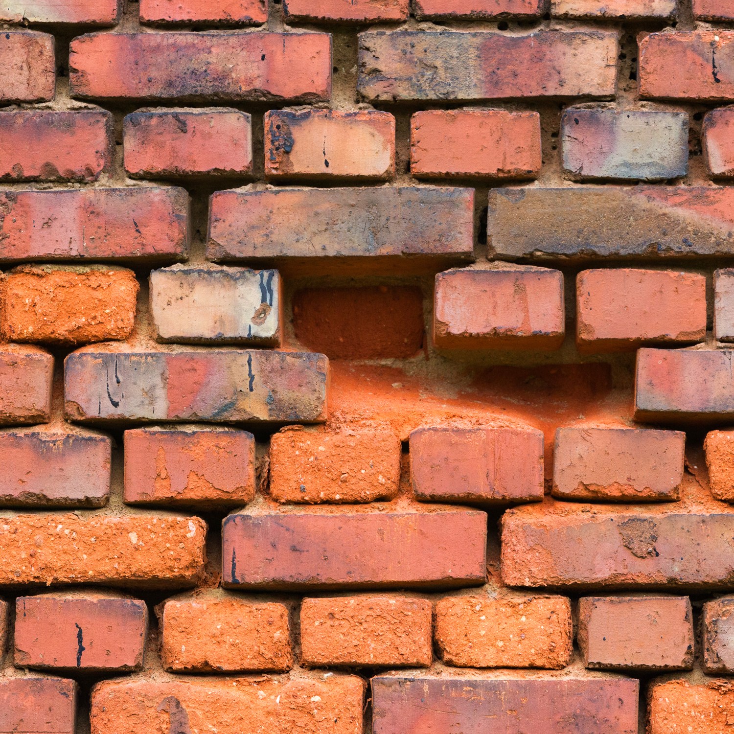 Red brick wall with four bricks missing | Home Equity Loans