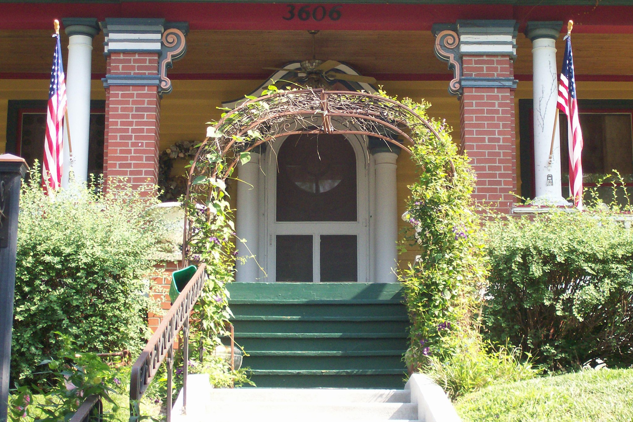 Arbor in front of front door