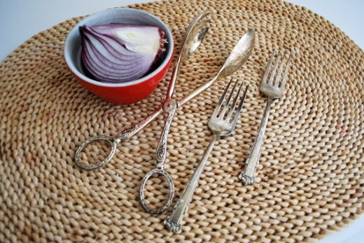 Onion to be used to clean tarnish from silver