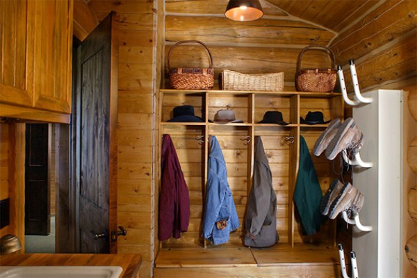 Wood-Paneled Mud Room with Boot Warmers | Mudroom Ideas