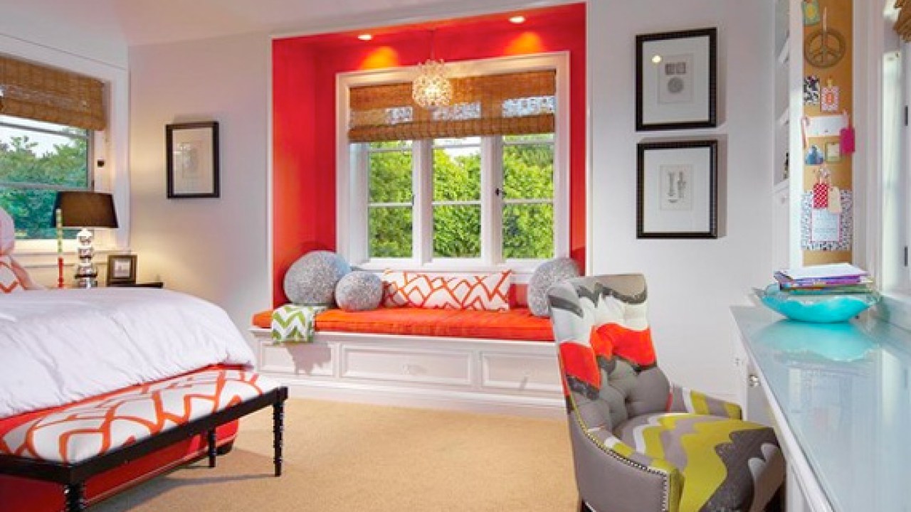House Color Ideas Unique Ways To Use Paint In Any Room Orange Painted Window Seat Alcove Home Color Ideas
