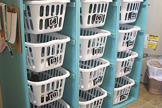 Make a dresser out of a laundry basket