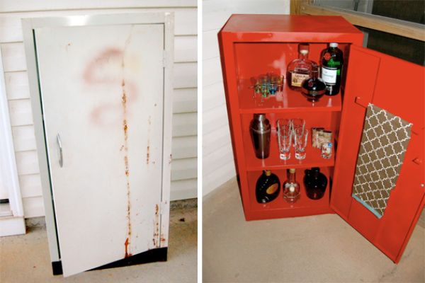Medicine Cabinet Turned Bar | Surface Mount Medicine Cabinet