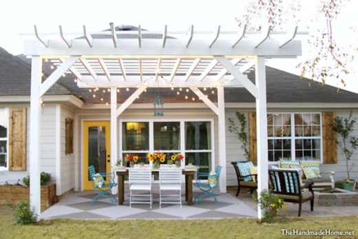 White Painted Wood Pergola DIY Project | Pergola Ideas