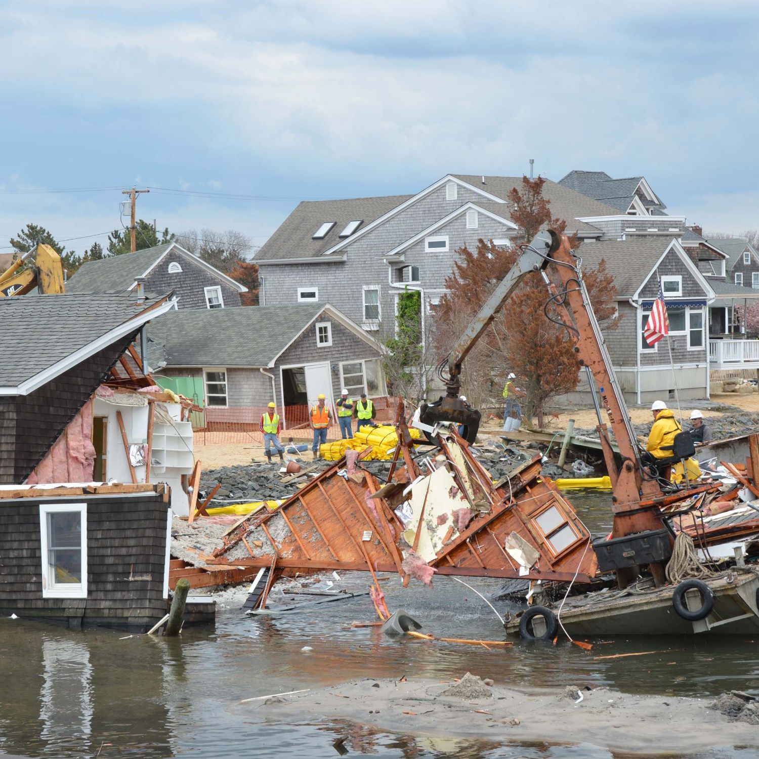 Flooded home in the process of being demolished