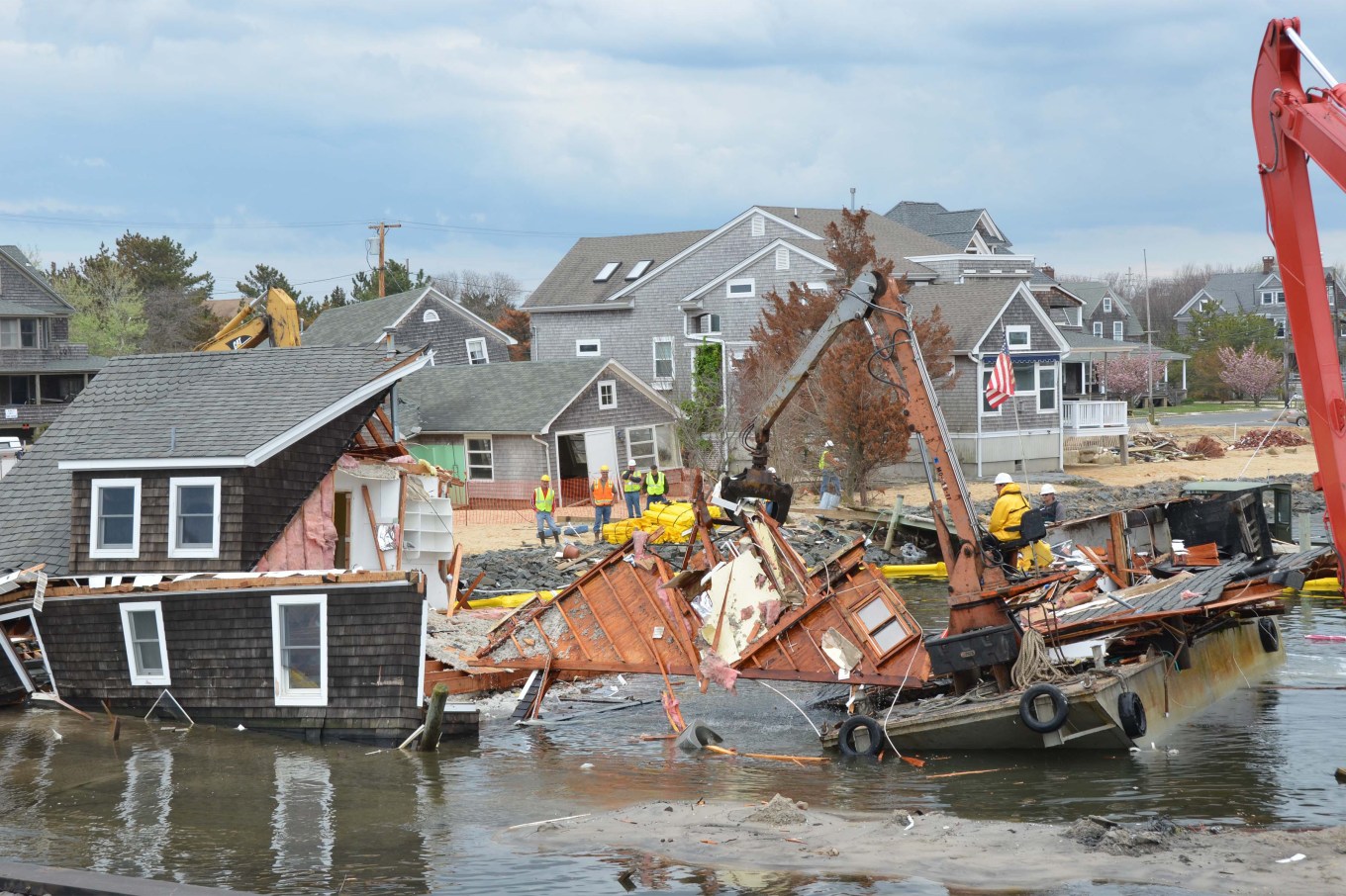 Flooded home in the process of being demolished