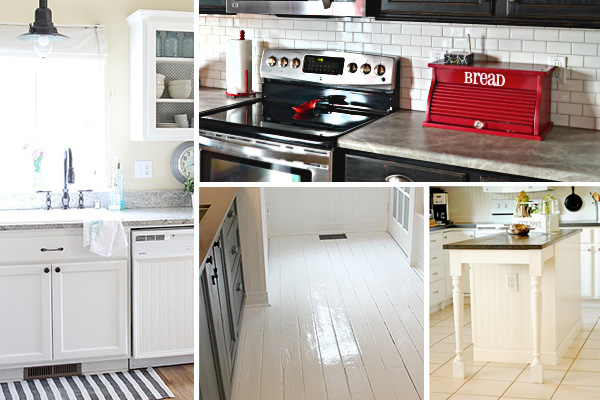 Several white kitchen makeover projects by bloggers