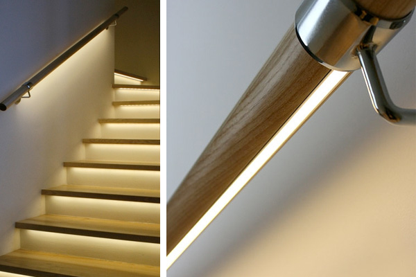 Handrail with Lights Underneath | How to Make Stairs Safer