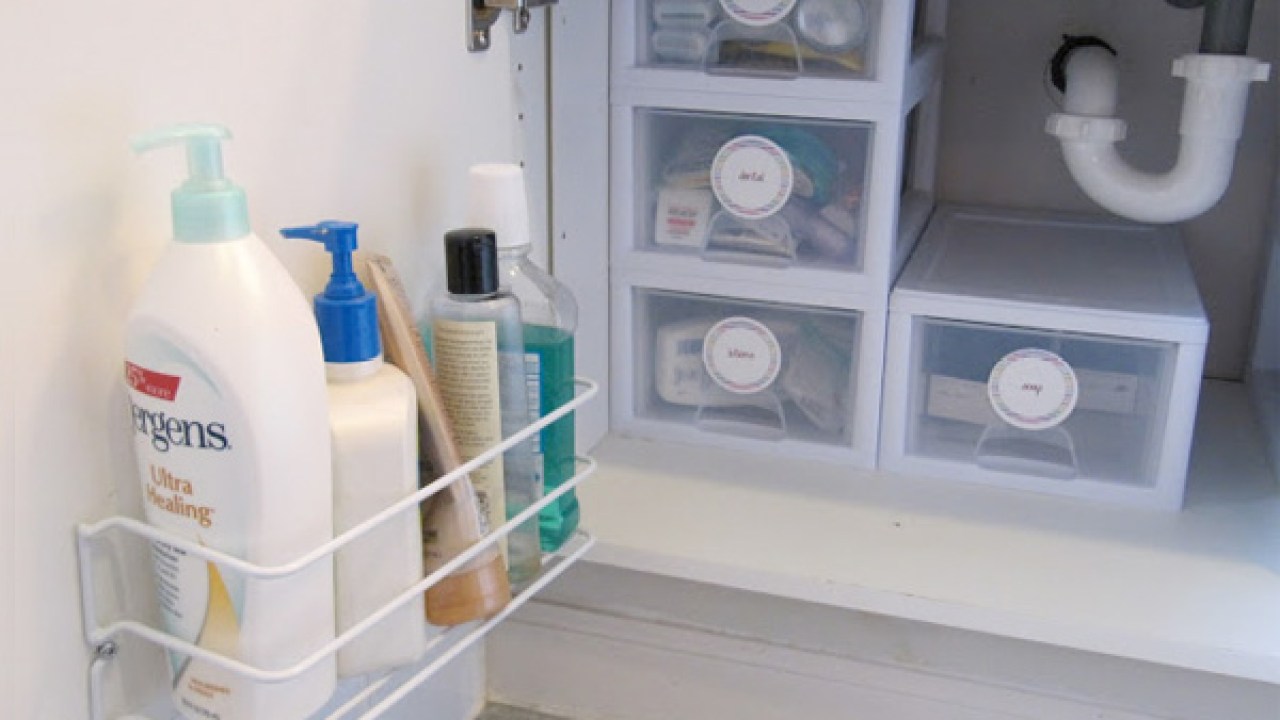 under bathroom sink storage bins