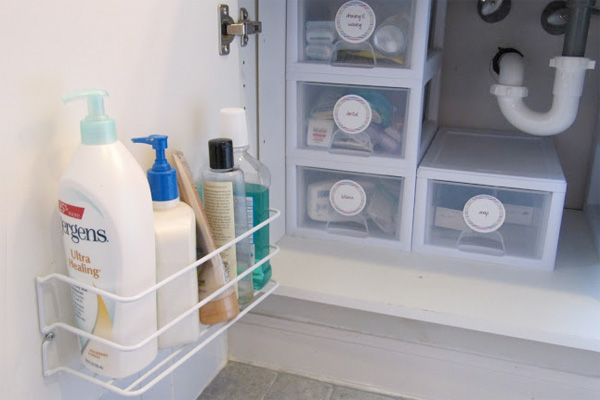 Under Sink Storage | Wire Rack on Door Under Bathroom Sink
