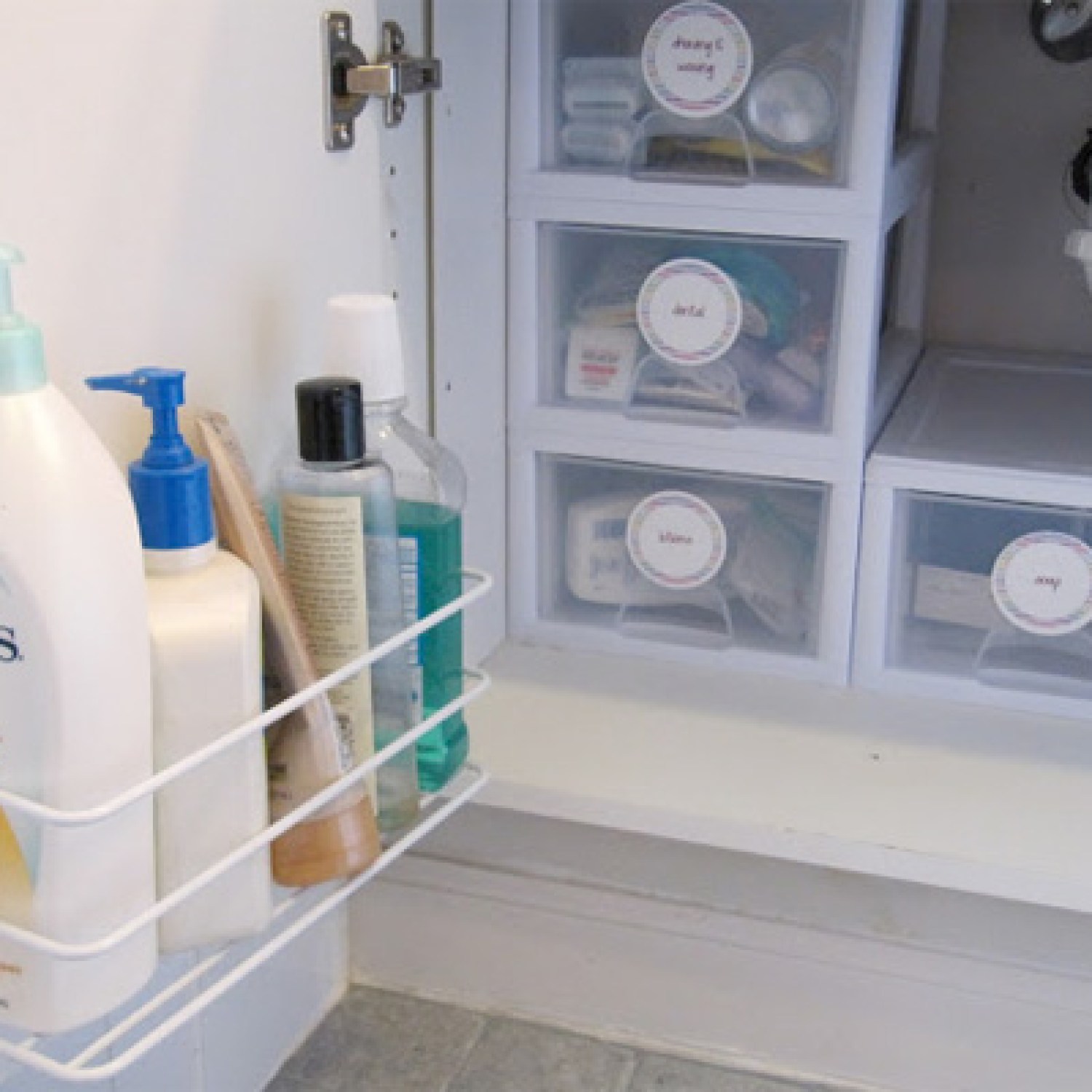 Under Sink Storage | Wire Rack on Door Under Bathroom Sink