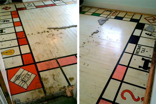 Giant Monopoly Board Under Carpet | Found Hidden in Walls