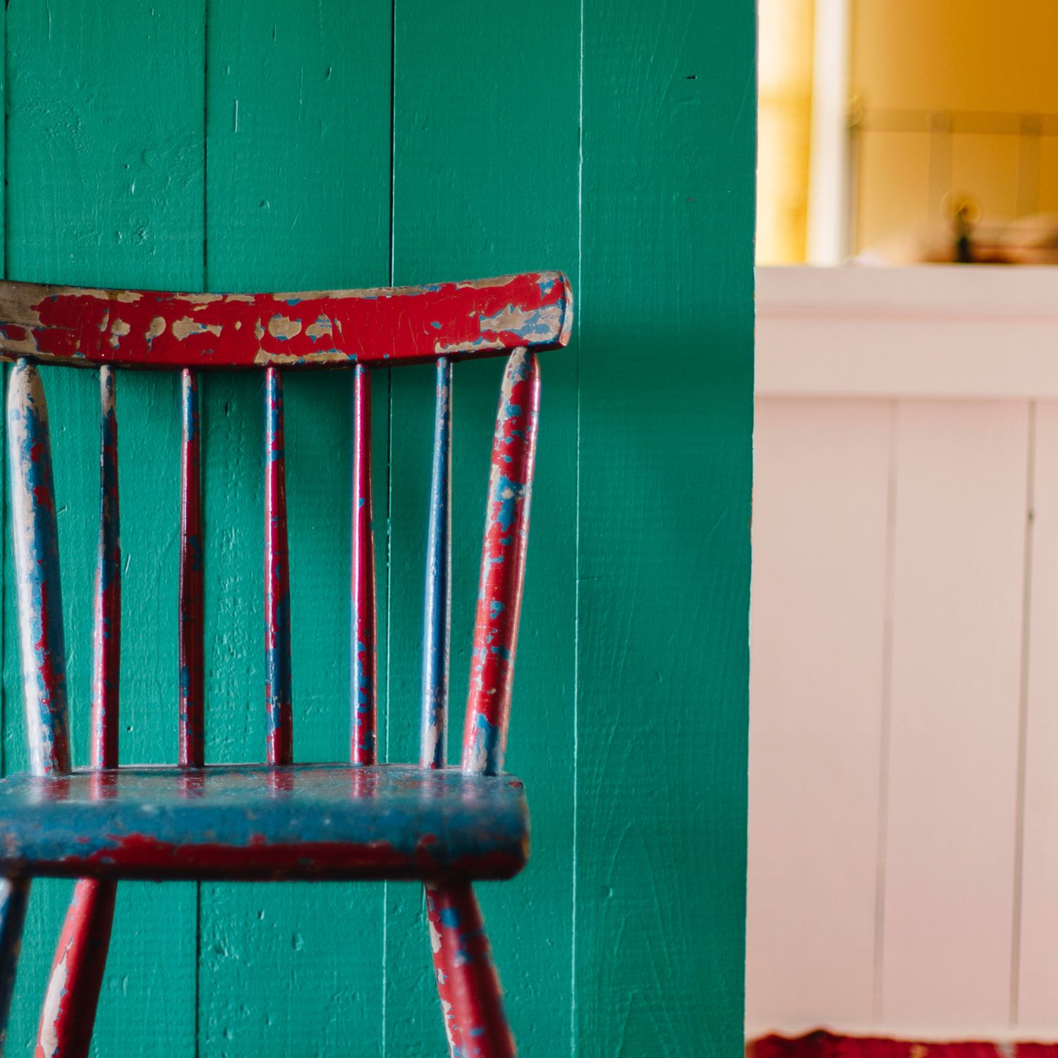 Painted chair in a room