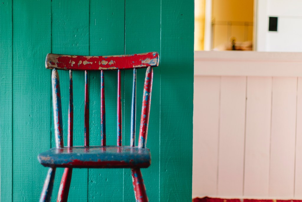 Painted chair in a room