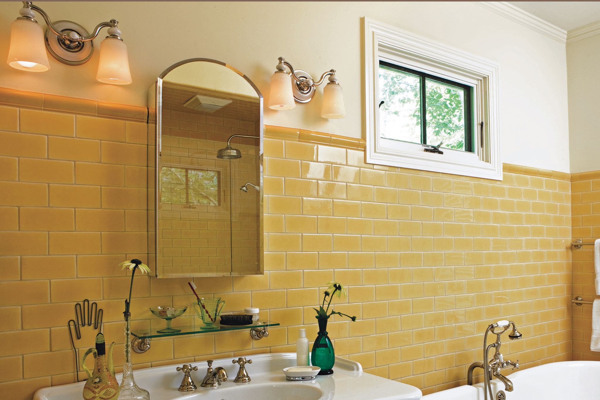 Lights over bathroom sink