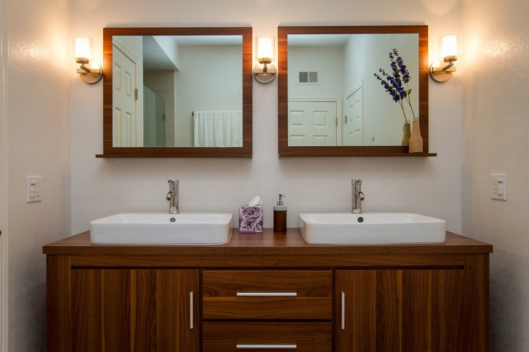Double Bath Vanity and Sconces | Bath Vanities and Cabinets