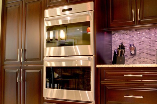 Double wall ovens in a newly renovated home kitchen
