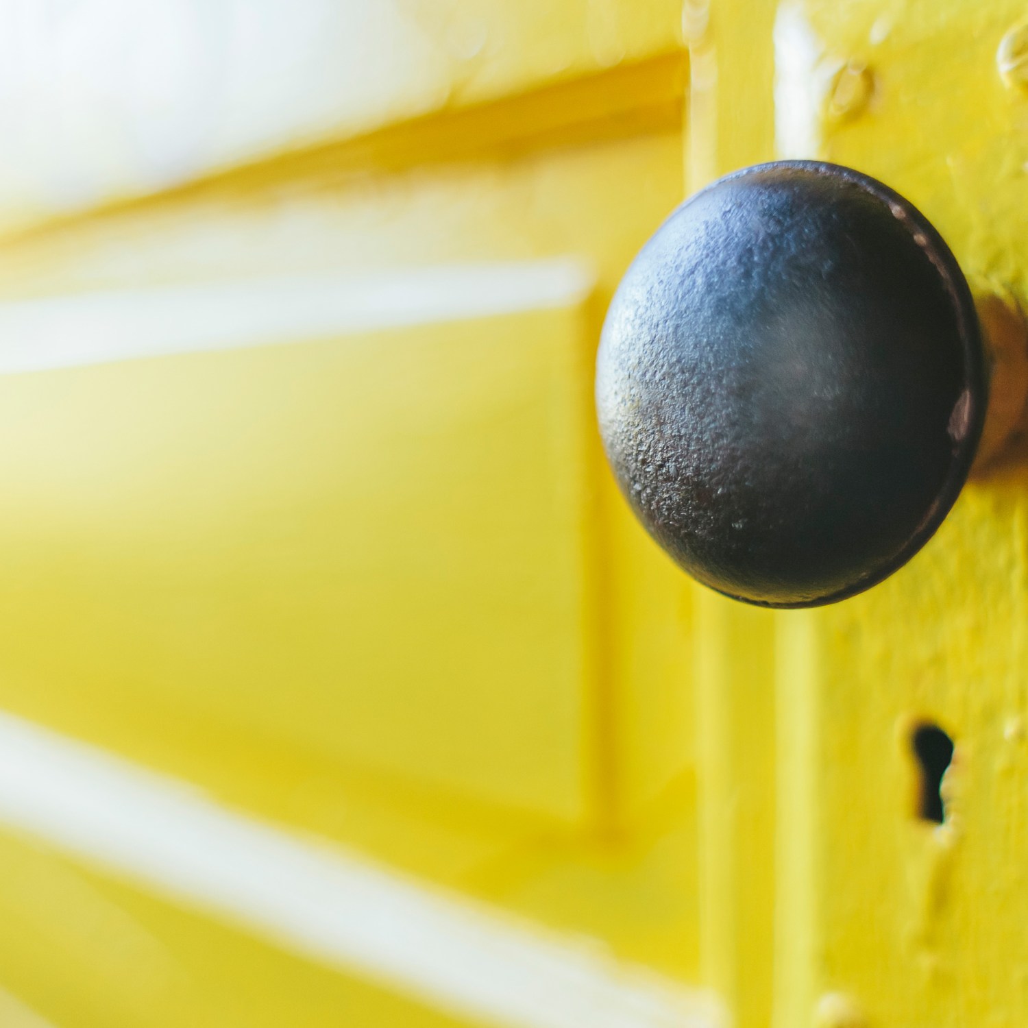 Closeup of yellow door