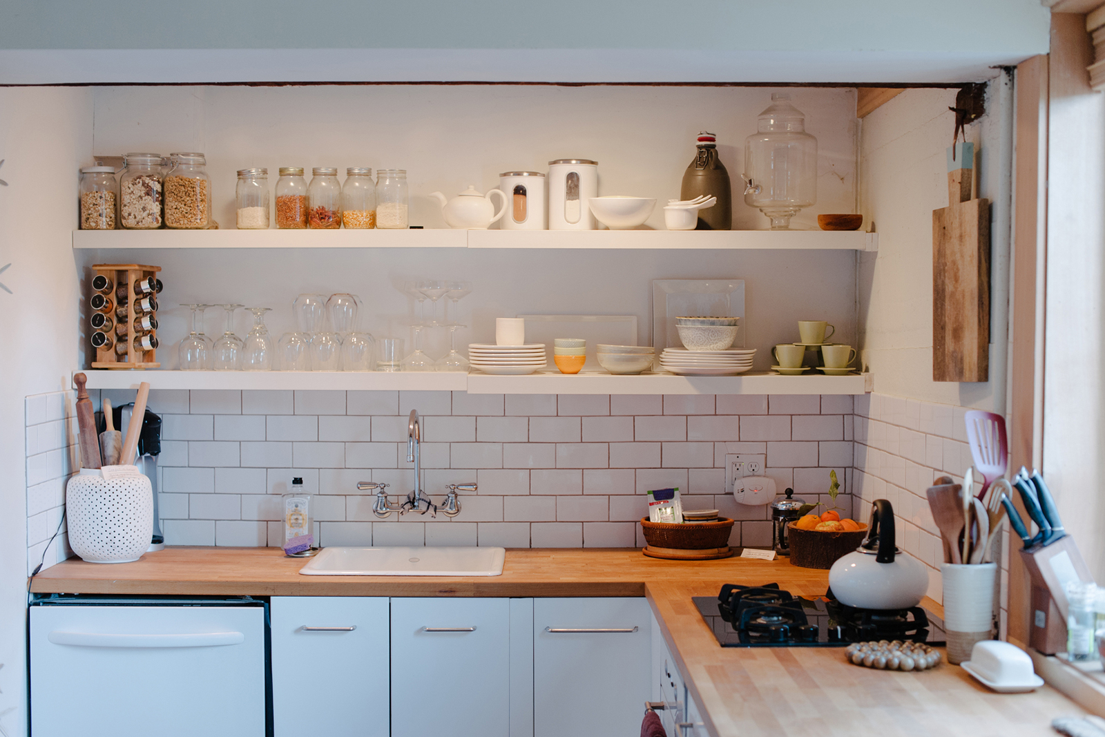 shelf next to window  Kitchen design small, Kitchen remodel