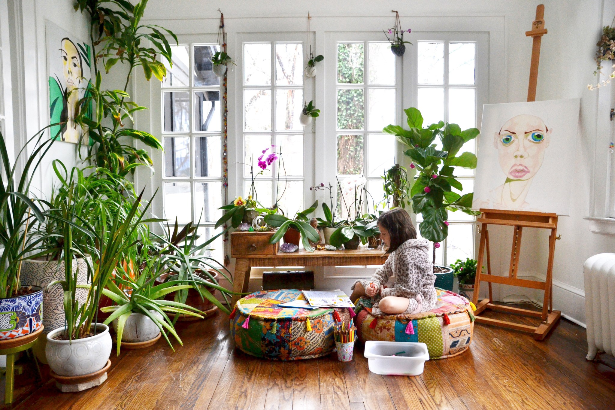 Lovely plants in a home