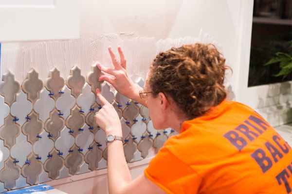 DIYing a tile backsplash in a home kitchen