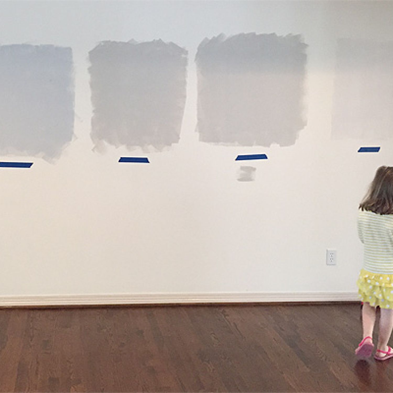 Child playing in home under renovation