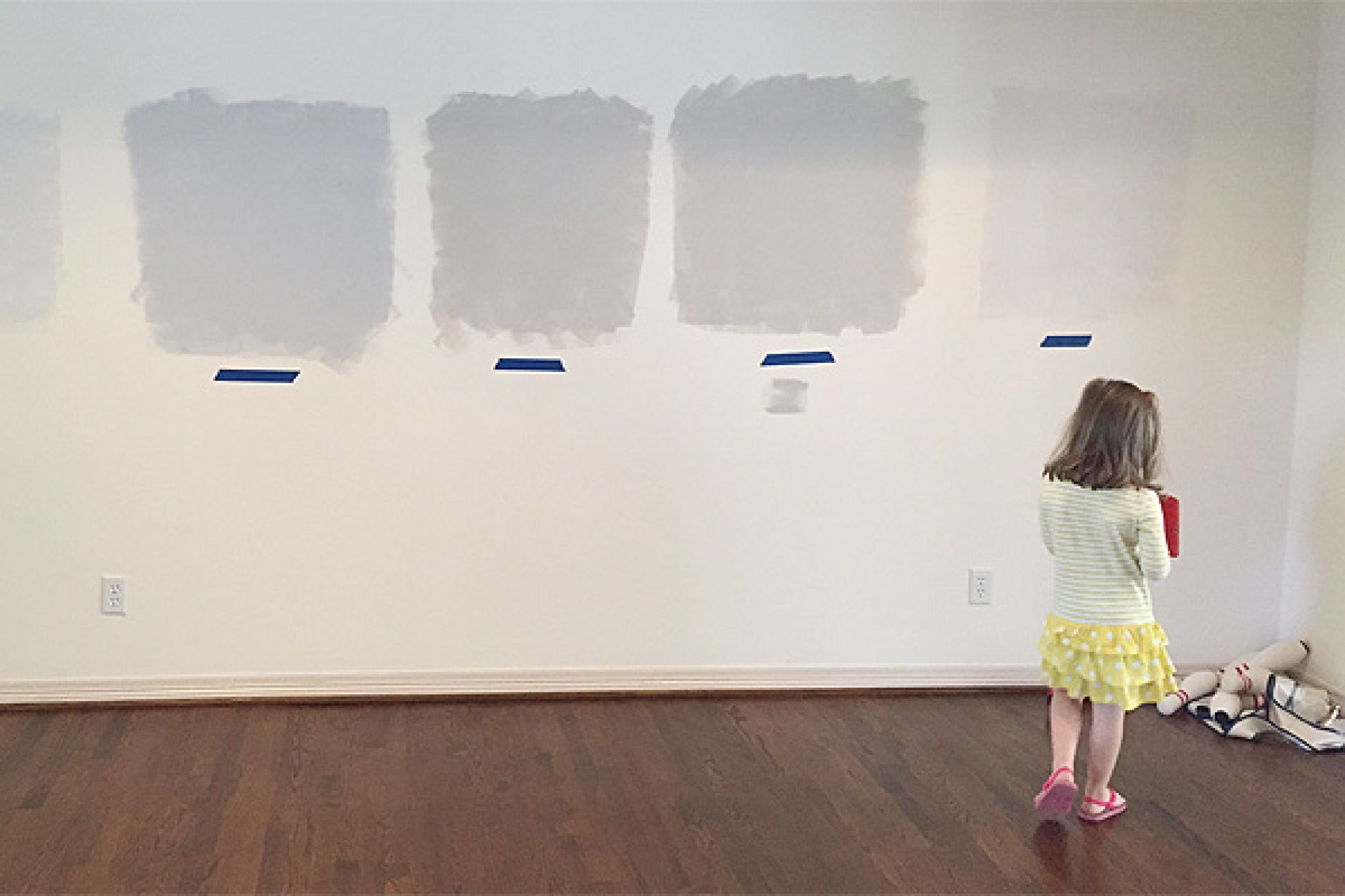 Child playing in home under renovation