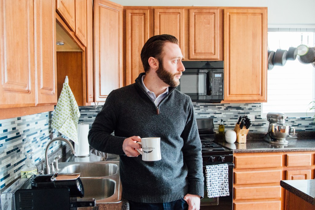 Grigory Pekarsky in his kitchen