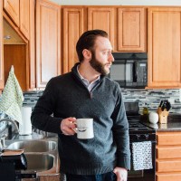 Grigory Pekarsky in his kitchen