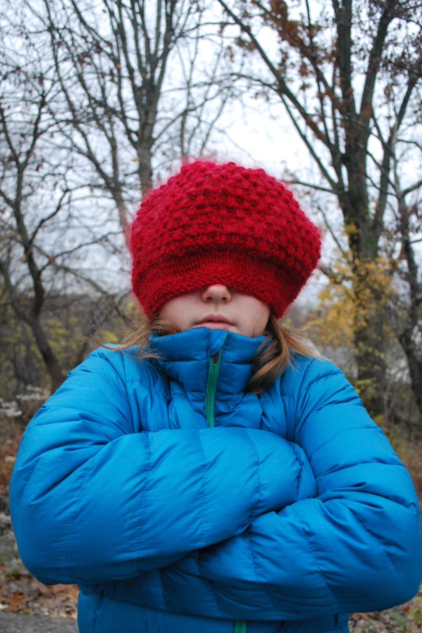 Kid upset during winter