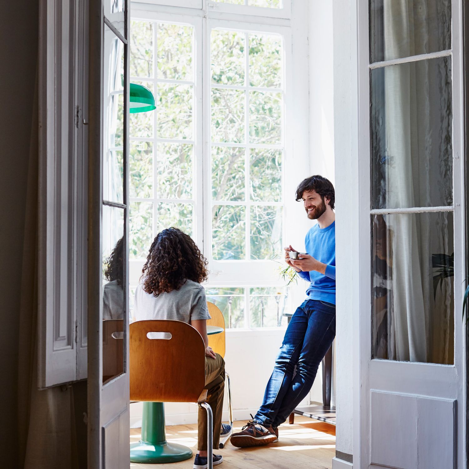 Couple enjoying their recently purchased home