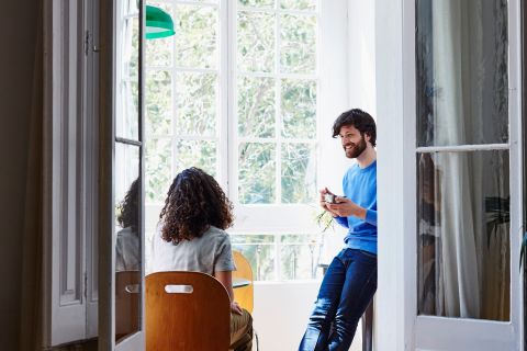 Couple enjoying their recently purchased home