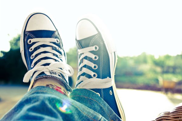 Person relaxing with feet up