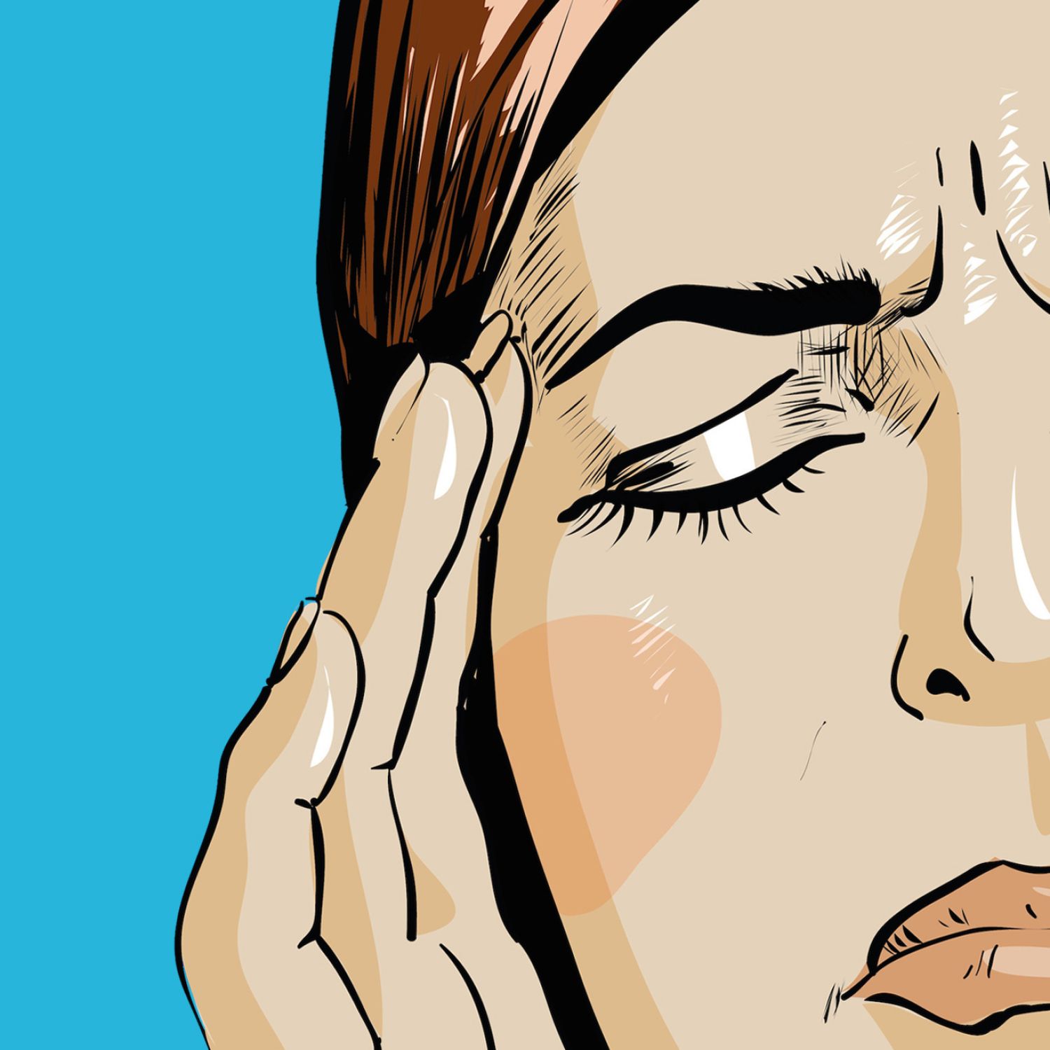 Illustration of woman with a headache