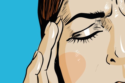 Illustration of woman with a headache