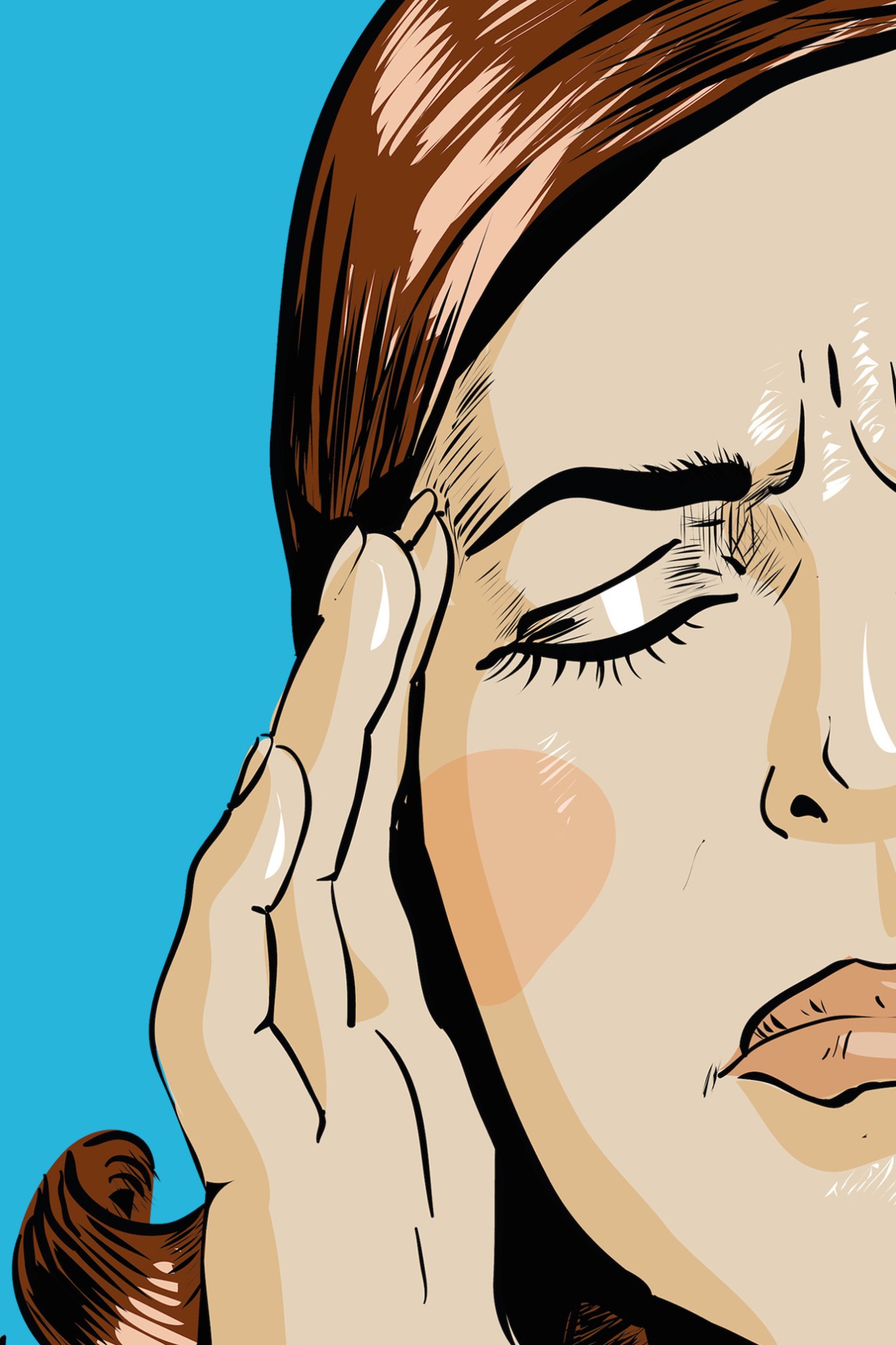 Illustration of woman with a headache
