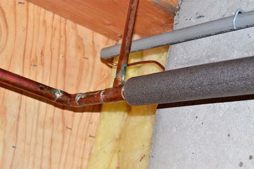 Insulation to help prevent water pipes from freezing