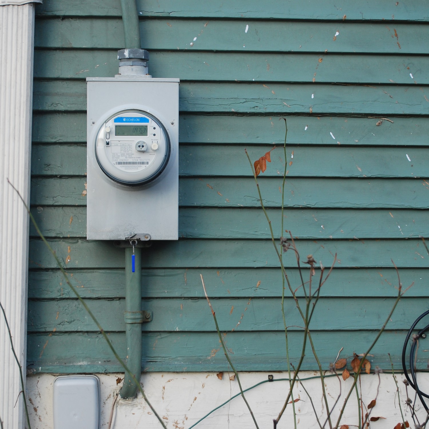 Energy meter outside of a home