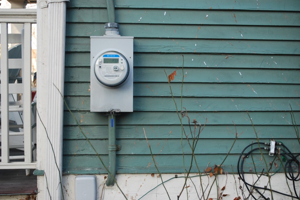 Energy meter outside of a home