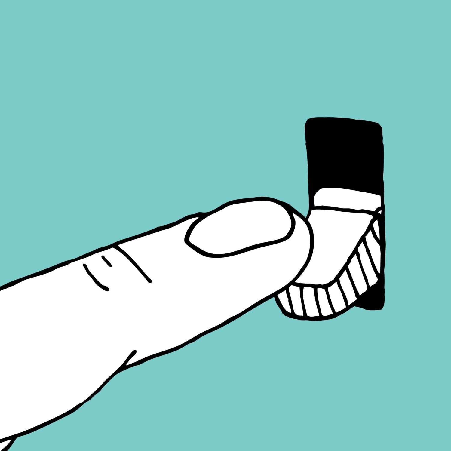 Finger flipping off a light switch illustration