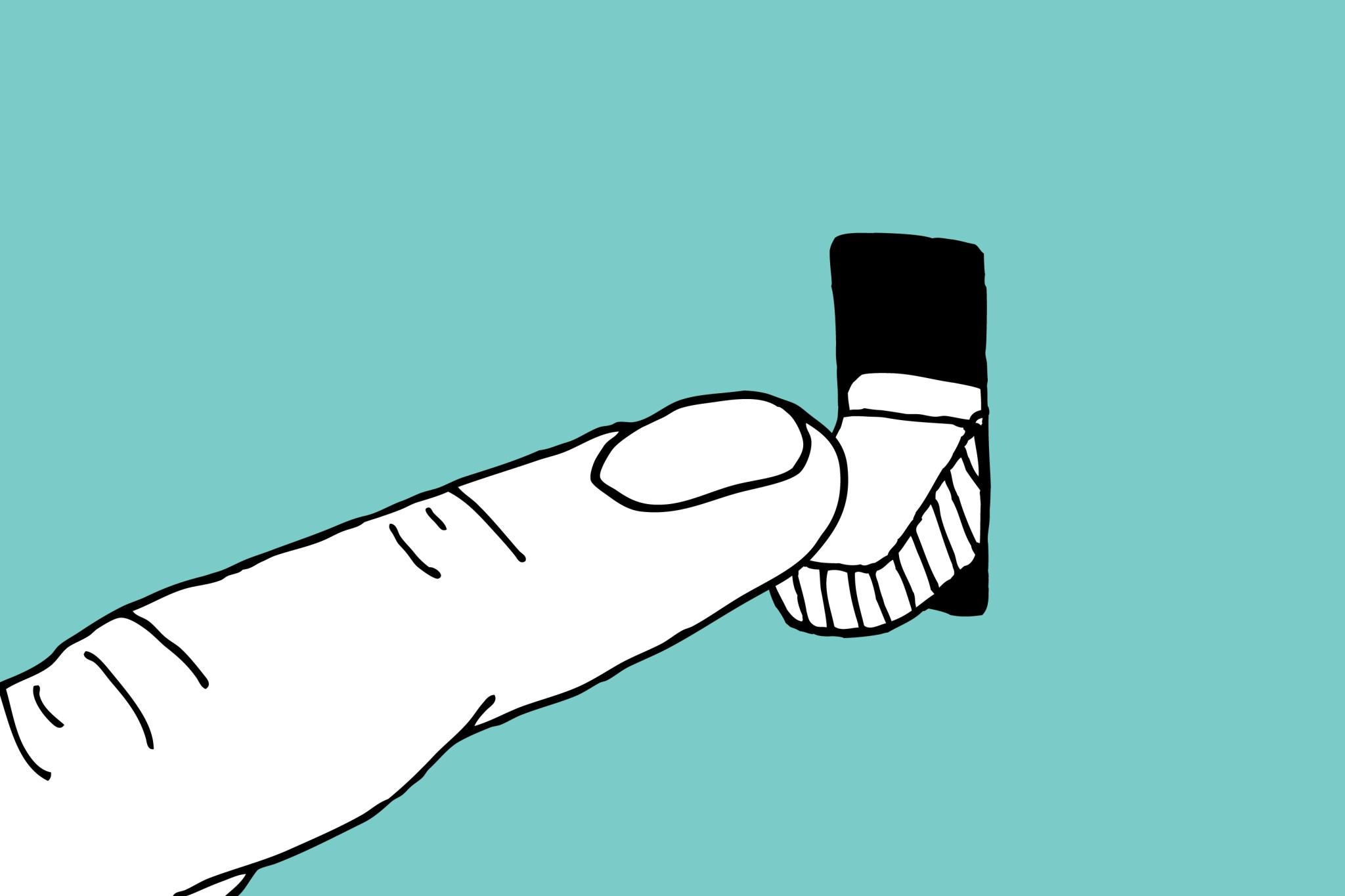 Finger flipping off a light switch illustration