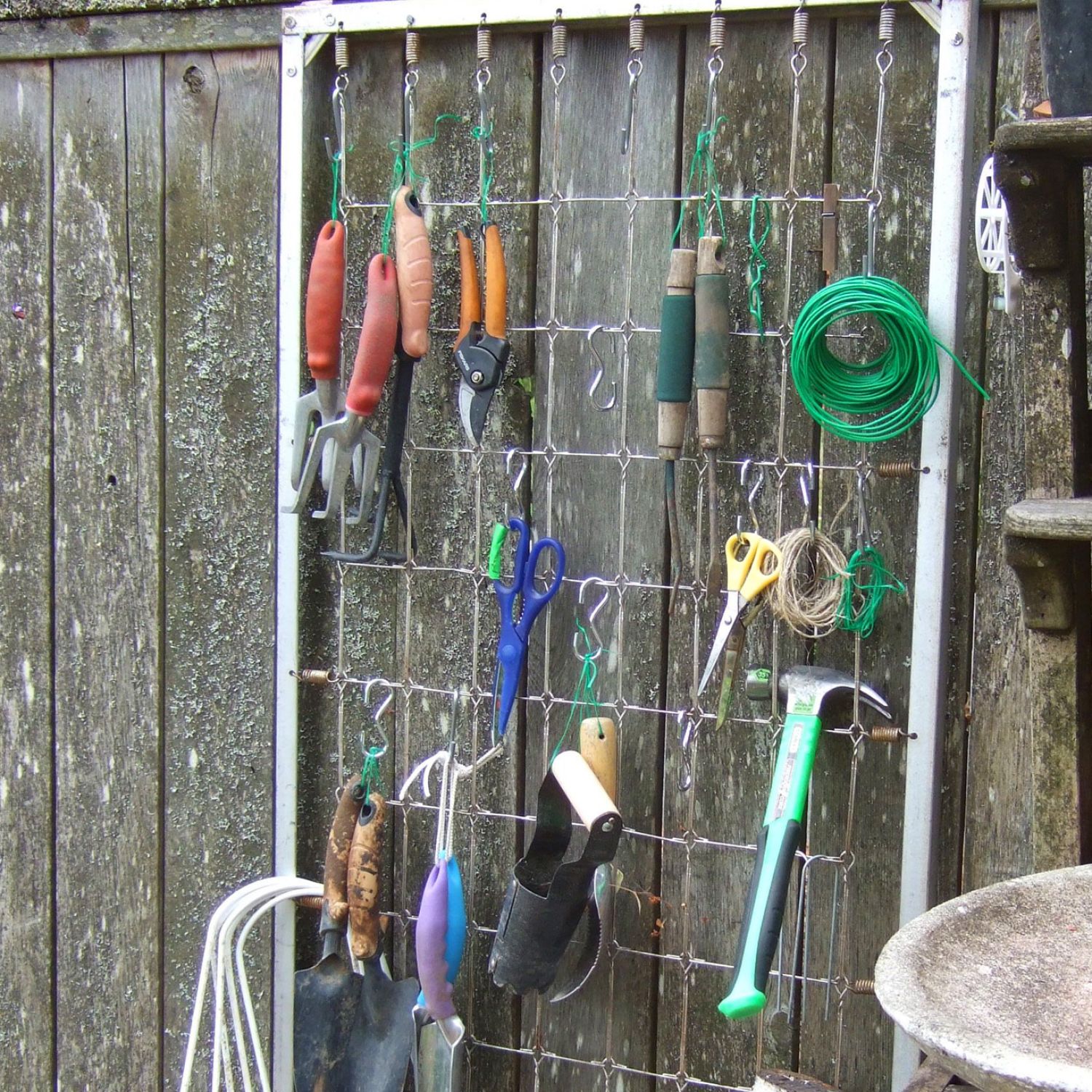 Upcycled garden tool organizer