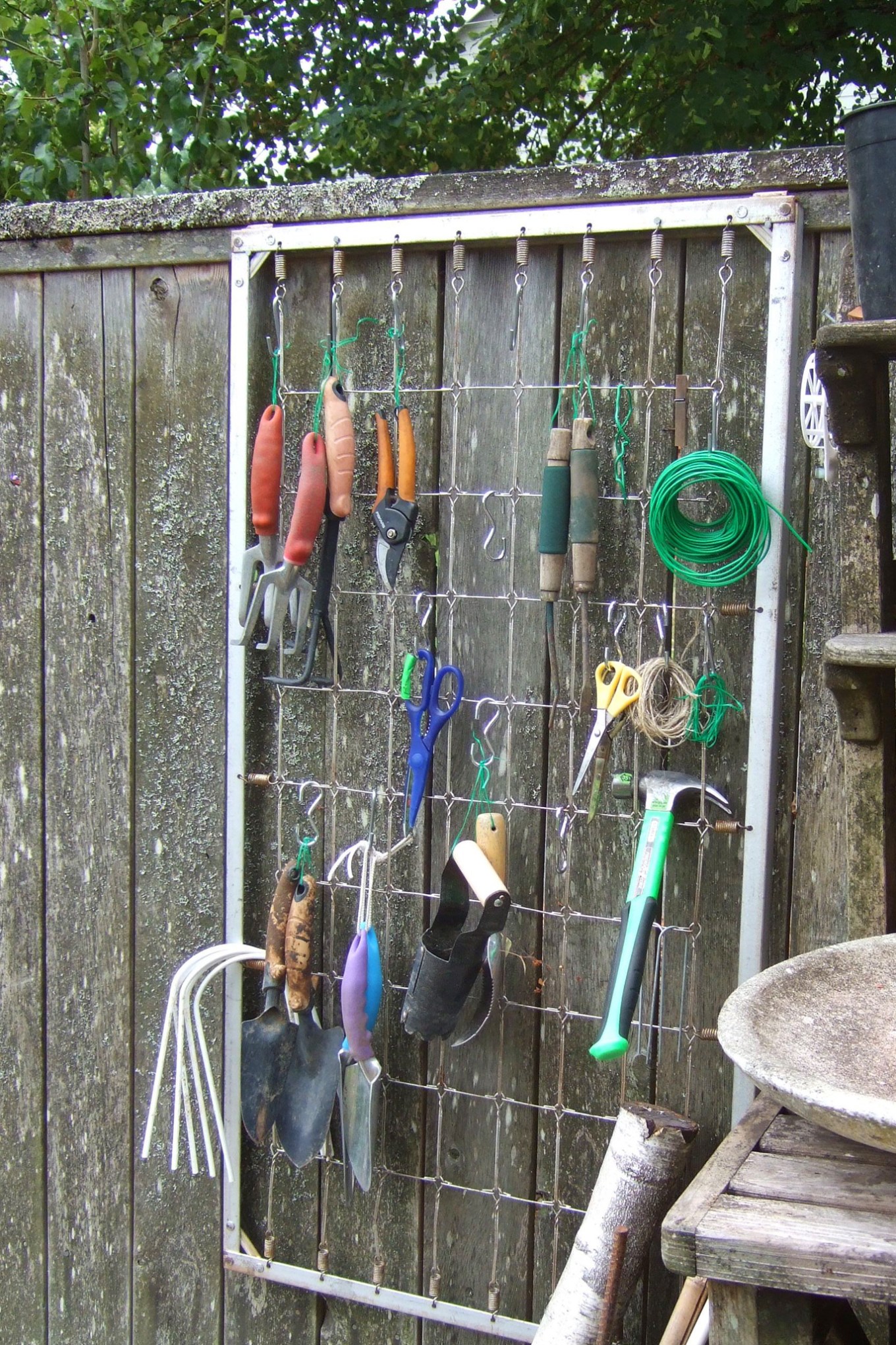 Upcycled garden tool organizer