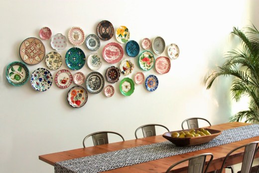 Plate collection on a wall