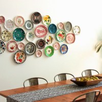Plate collection on a wall