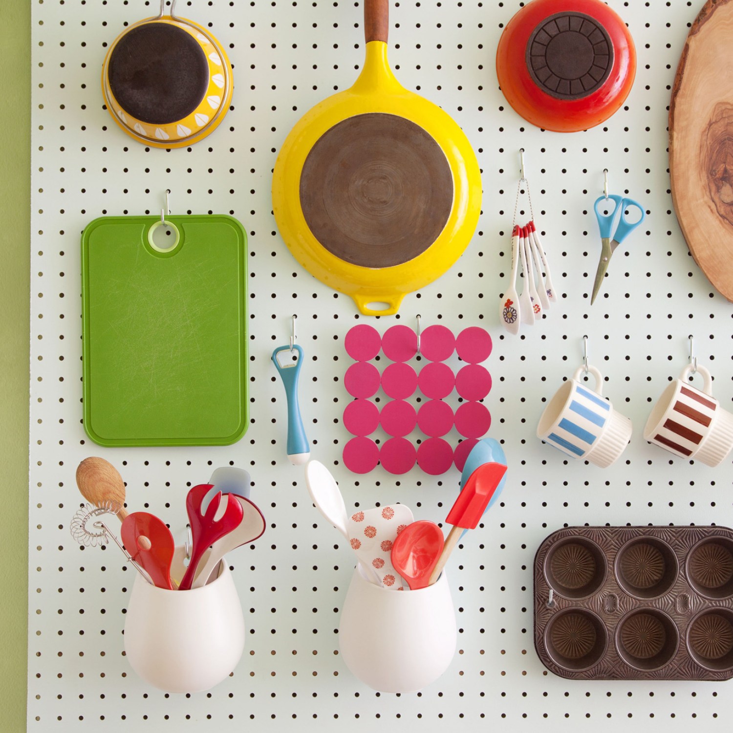 Kitchen pegboard organizer